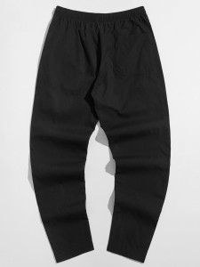 Men Solid Drawstring Waist Pants