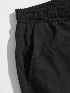 Men Solid Drawstring Waist Pants