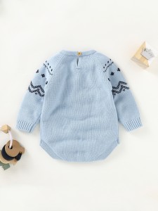 Baby Unisex Fox Pattern Knit Romper