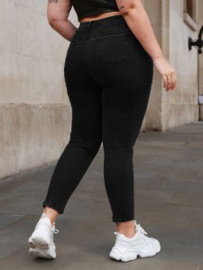 Plus Curvy High Waist Ripped Skinny Jeans