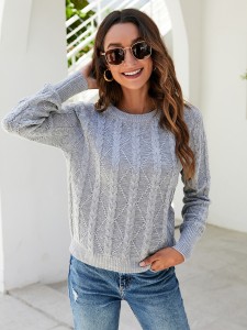 Colorblock Fringe Trim Sweater