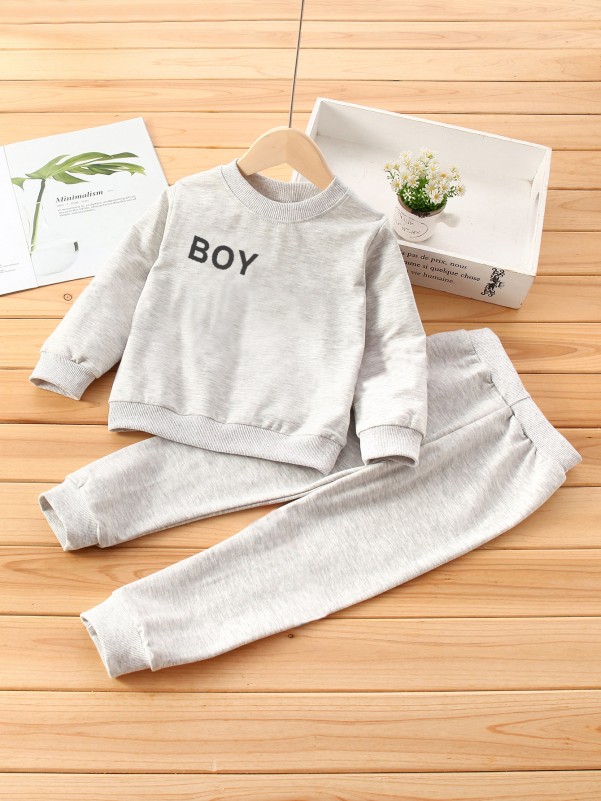 Toddler Boys Letter Graphic Sweatshirt & Sweatpants