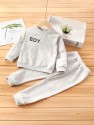 Toddler Boys Letter Graphic Sweatshirt & Sweatpants