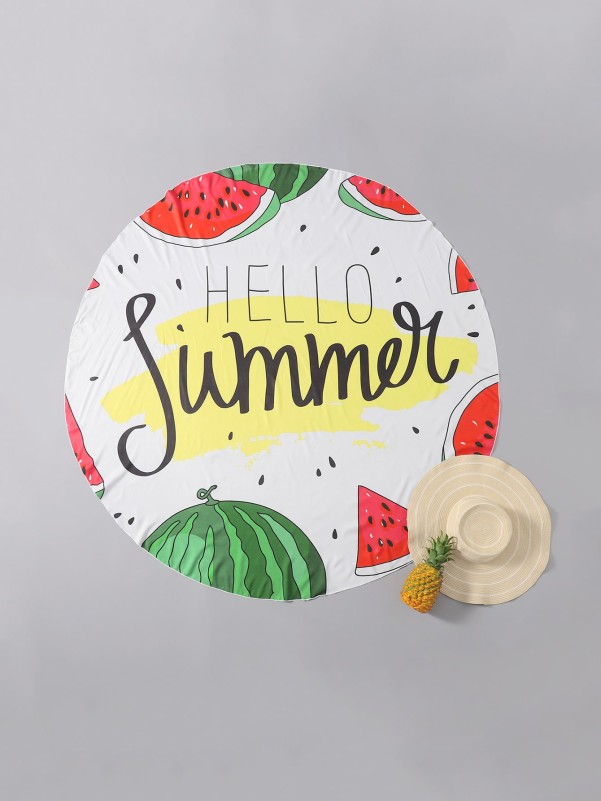 Watermelon & Letter Graphic Beach Blanket