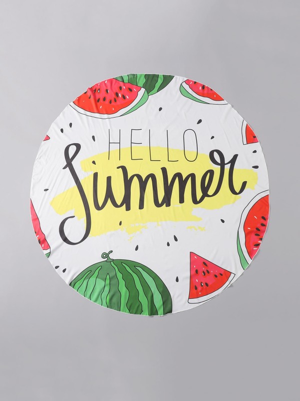 Watermelon & Letter Graphic Beach Blanket