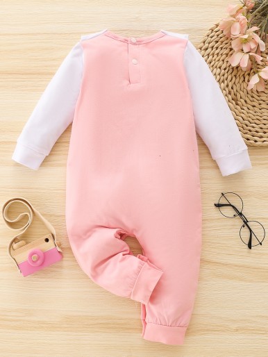 Baby Cartoon Rabbit Graphic Jumpsuit