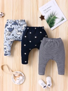 Baby 3pcs Star & Dinosaur Print Pants