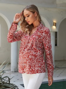 Maternity Ditsy Floral Print Blouse