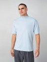 Men Cotton Mock Neck Solid Tee