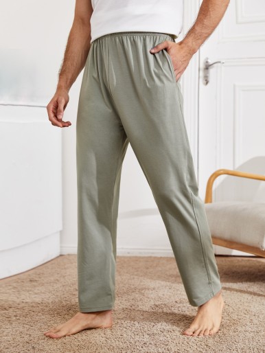 Men Plaid Print Slant Pocket Pajama Pants  Lounge wear, Pajama pants  outfit, Flannel pajama pants