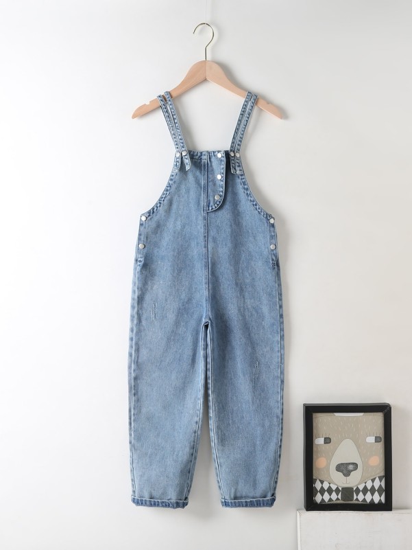 Girls Pocket Back Denim Overall