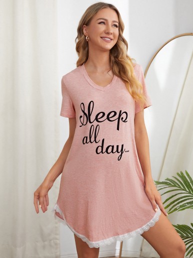 الأمومة الدانتيل تقليم شعار اللباس Loungewear الجرافيك