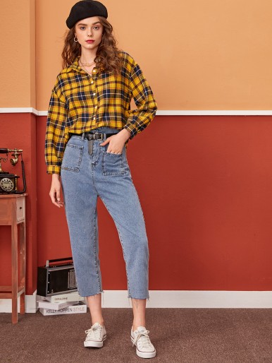 Cut And Sew O-Ring Belted Pants