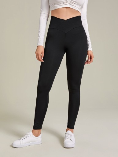 Solid Wideband Waist Leggings