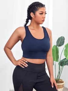 Plus Medium Support Criss Cross Back Sports Bra