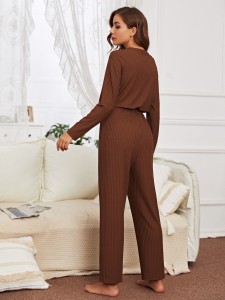 Half Button Knot Front Lounge Jumpsuit