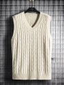 Men Cable Knit Sweater Vest