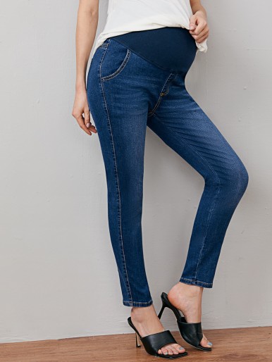 Maternity Wide Waistband Skinny Jeans