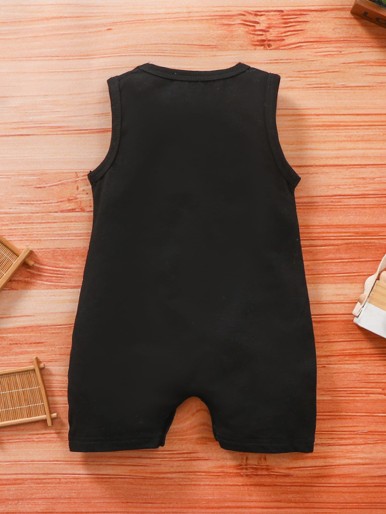 Baby Boy Cartoon Graphic Tank Romper