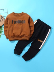 Toddler Boys Letter Graphic Sweatshirt & Sweatpants