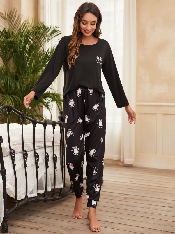 Cartoon Graphic PJ Set