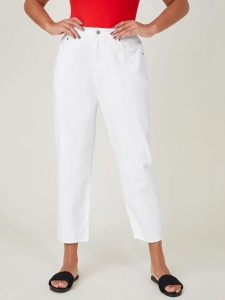 Plus High Waist Mom Cropped Jeans