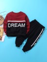 Toddler Boys Letter Graphic Sweatshirt & Sweatpants