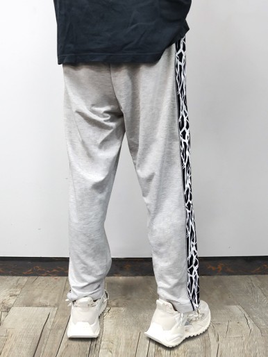 Men Side Tape Slant Pocket Sweatpants