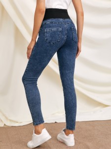 Maternity High Waist Mixed Media Jeans