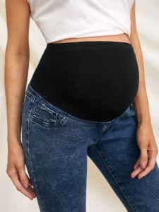 Maternity High Waist Mixed Media Jeans