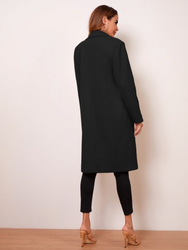 Notched Collar Single Buttoned Coat