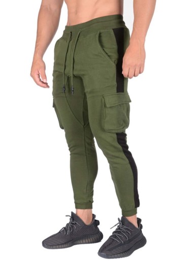 Men Side Panel Flap Pocket Sweatpants