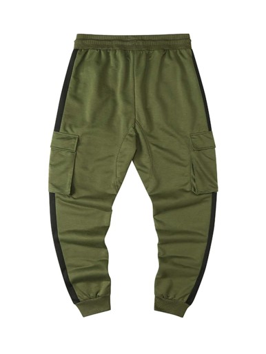 Men Side Panel Flap Pocket Sweatpants