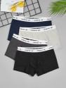 Men 4pcs Letter Graphic Boxer Brief