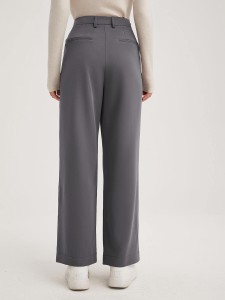 Zipper Fly Slant Pocket Solid Palazzo Pants