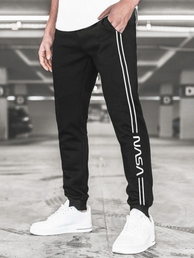 Men Letter Graphic Drawstring Sweatpants