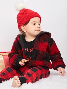 Baby Gingham Print Teddy Jacket