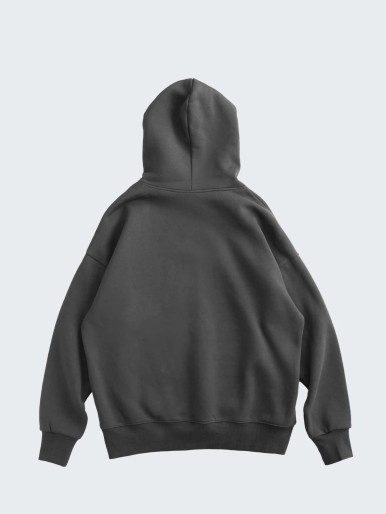 Men Drop Shoulder Kangaroo Pocket Hoodie