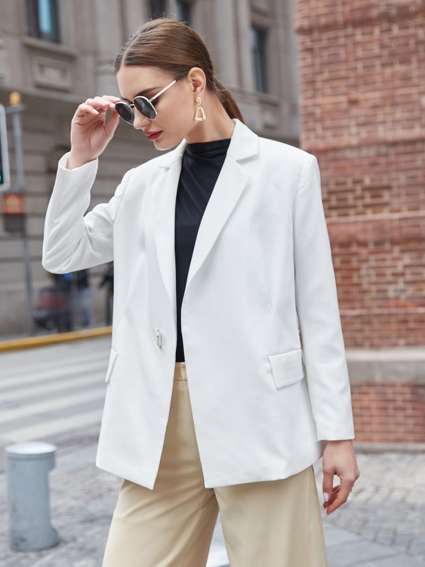 Flap Detail Wrap Knot Front Blazer