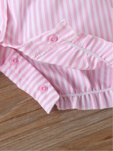 Baby Girl Striped Bow Detail Romper