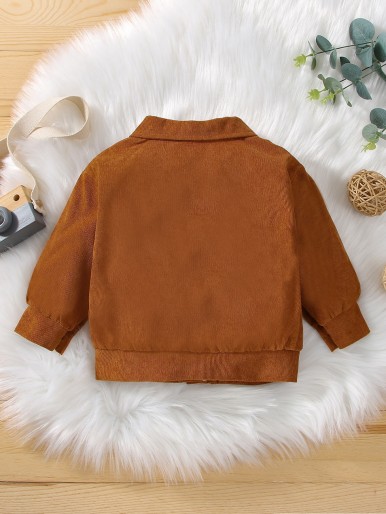 Baby Solid Button Up Corduroy Jacket