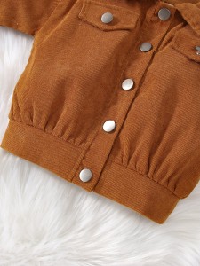 Baby Solid Button Up Corduroy Jacket