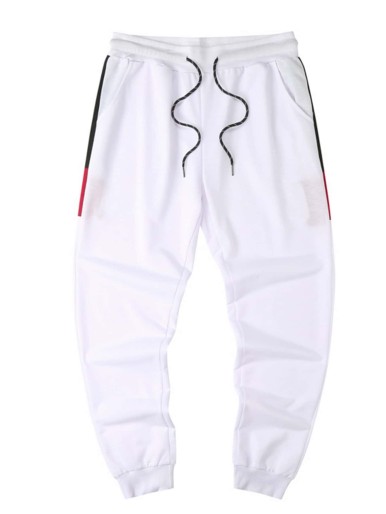 Men Colorblock Drawstring Waist Sweatpants