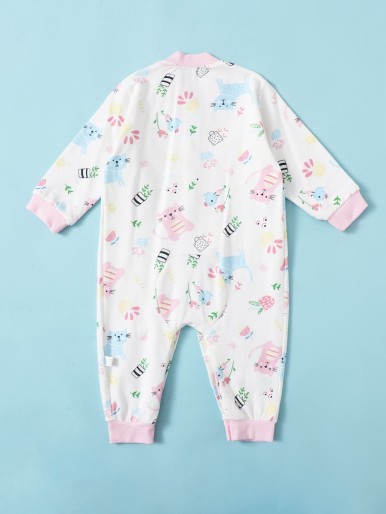 Baby Girl Cartoon Graphic Jumpsuit