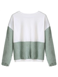 Color Block Drop Shoulder Patch Sweatshirt