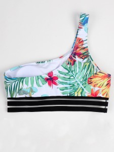 Tropical One Shoulder Bikini Top