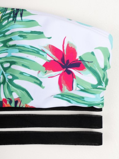 Tropical One Shoulder Bikini Top