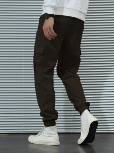 Men Drawstring Detail Flap Pockets Cargo Pants