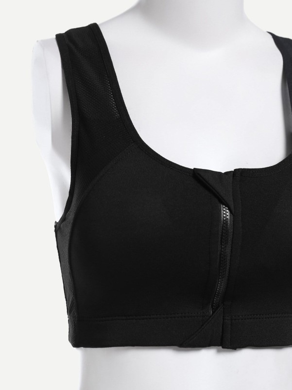 High Support Zipper Front Sports Bra