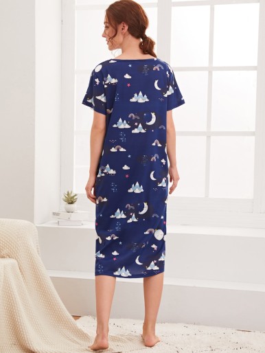 Cartoon Graphic Night Dress